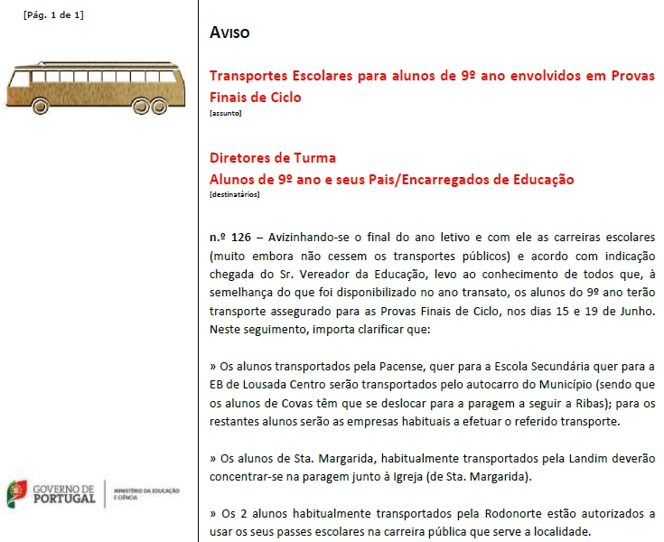 15 06 05 icon aviso transportes escolares alunos 9 ano